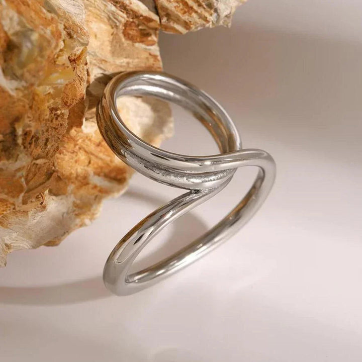 Gold-Plated Contemporary Ring
