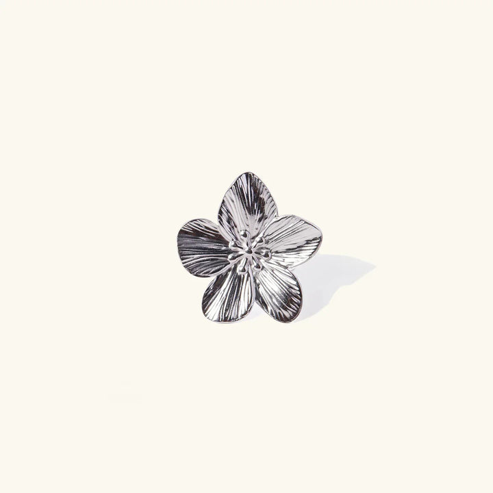 Silver Petal Ring captures the beauty of blooming petals