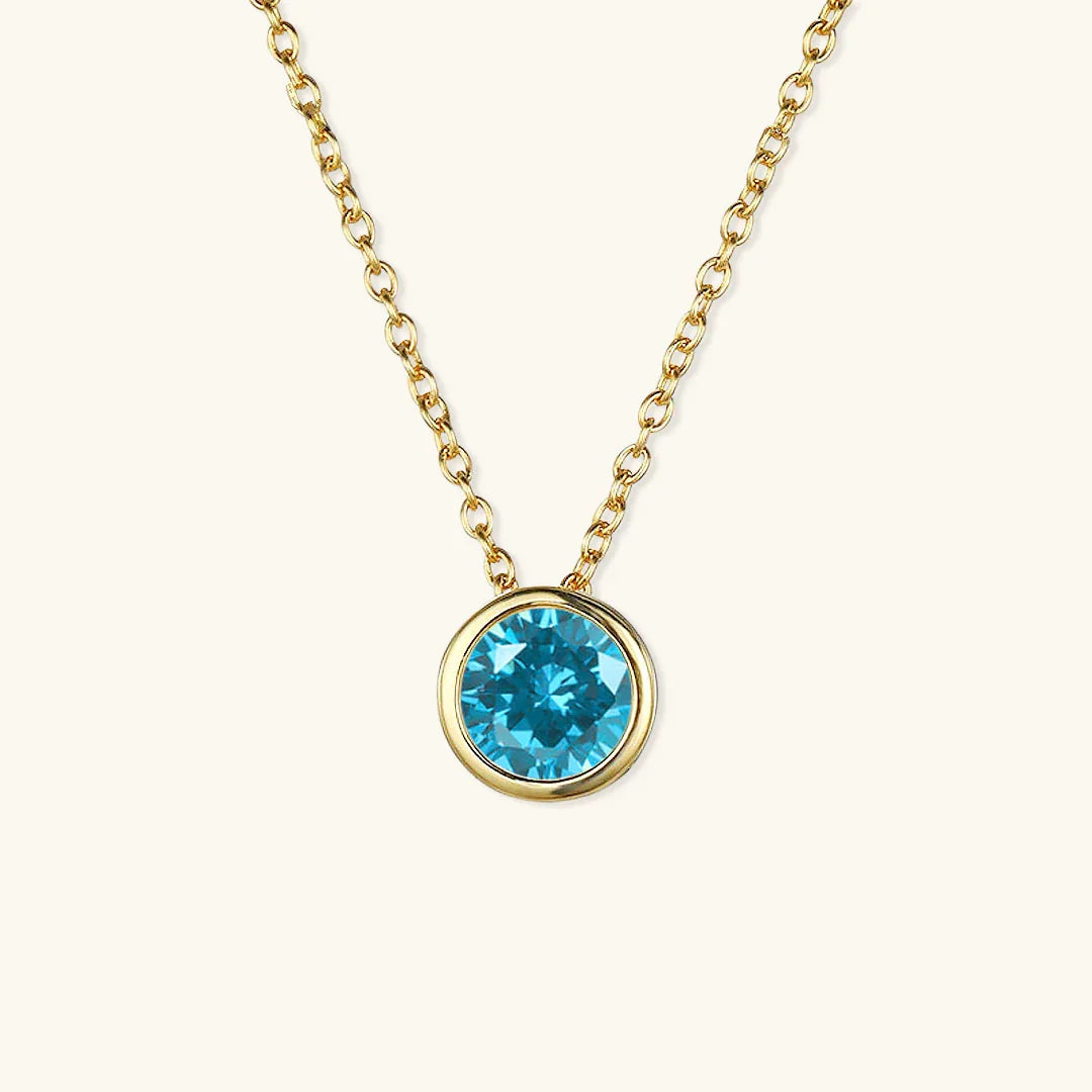 Gold-Plated Crystal Pendant Necklace Jewelry Set