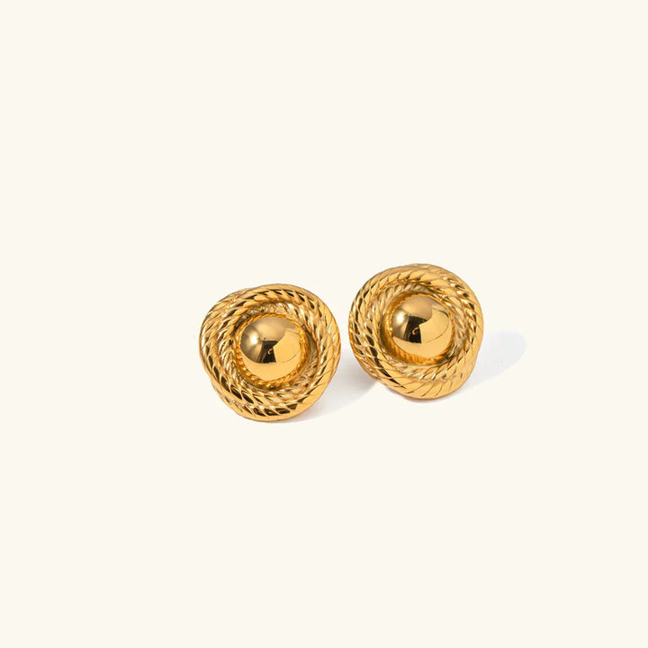 Gold-Plated Woven Earrings with A Playful Touch of Elegance