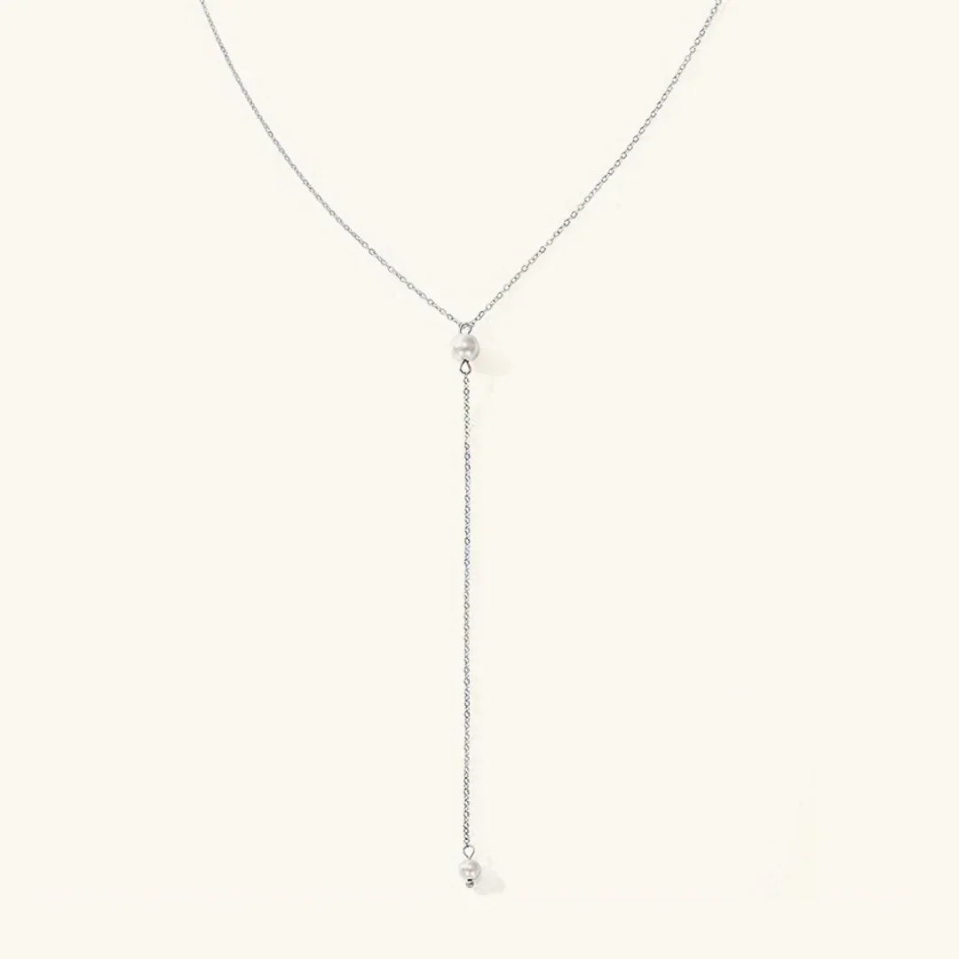 Gold-Plated Faux Pearl Tassel Necklace