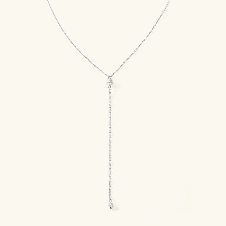 Gold-Plated Faux Pearl Tassel Necklace