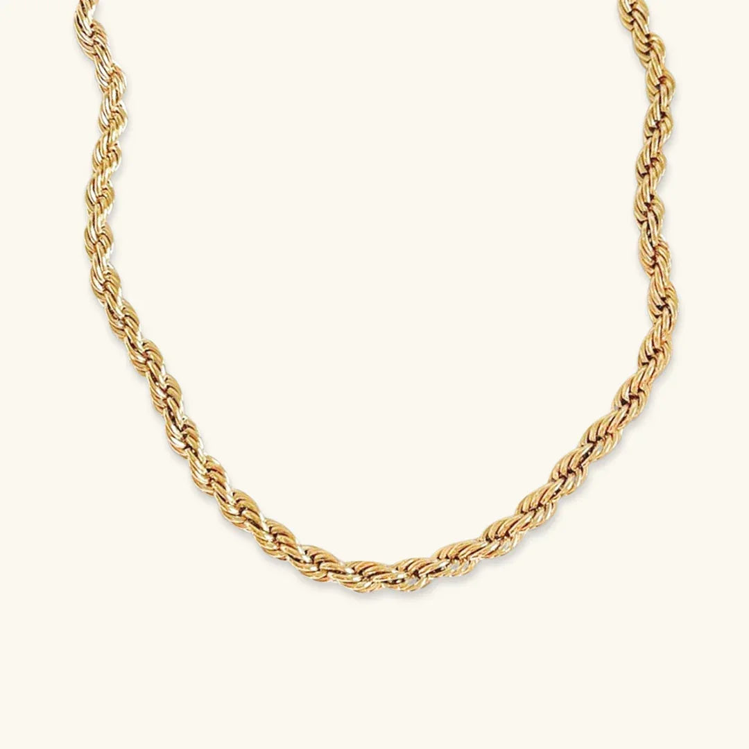 Gold-Plated Rope Chain Necklace for Women