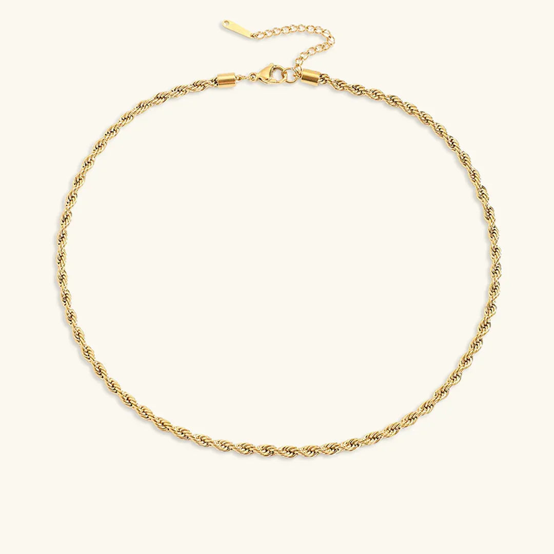 Gold-Plated Rope Chain Necklace for Women
