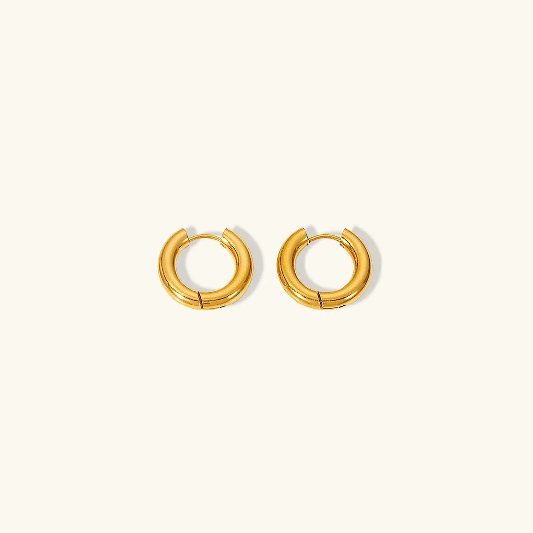Gold-Plated Stainless Steel Hoop Earrings for Women
