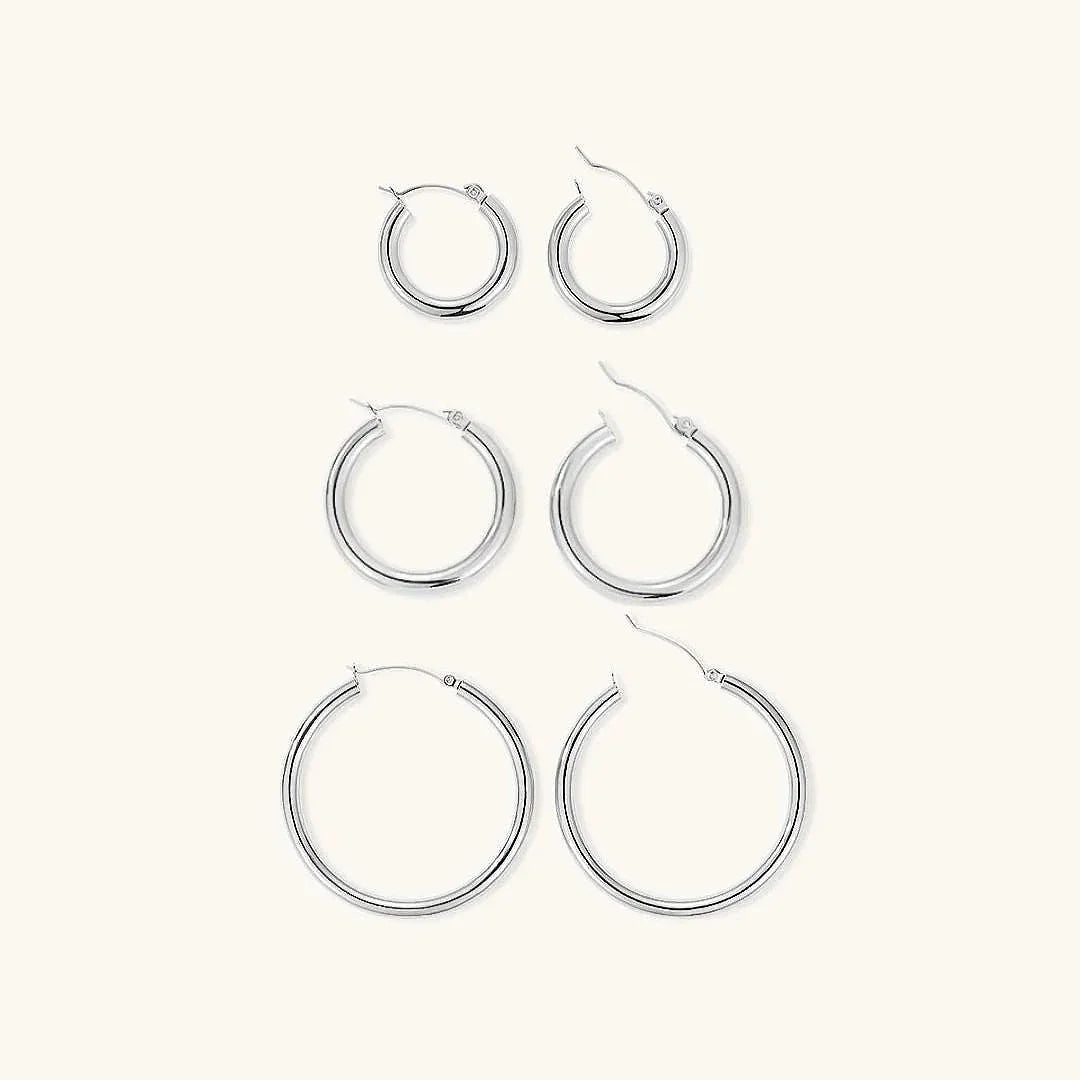 Gold-Plated Broad Hoop Earrings for Women