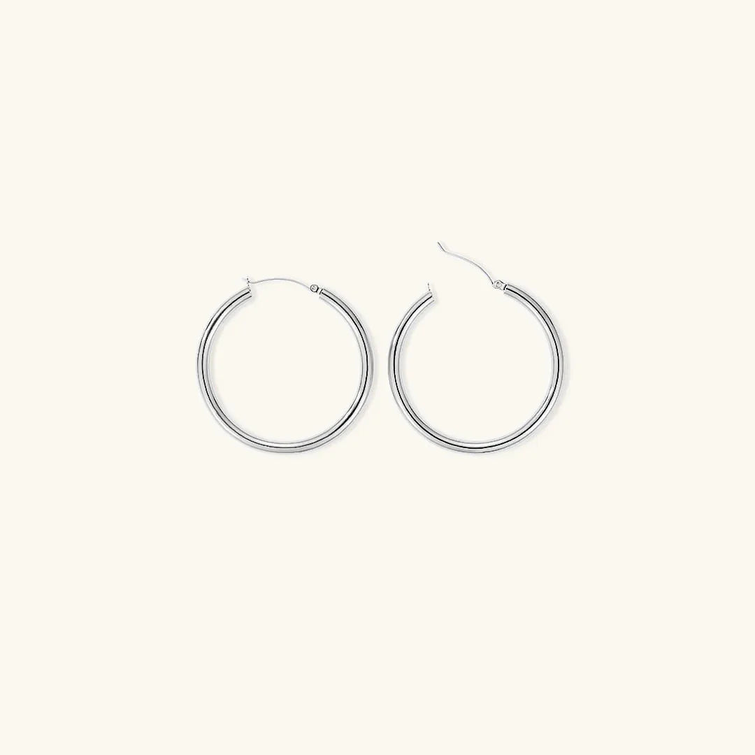 Gold-Plated Broad Hoop Earrings for Women