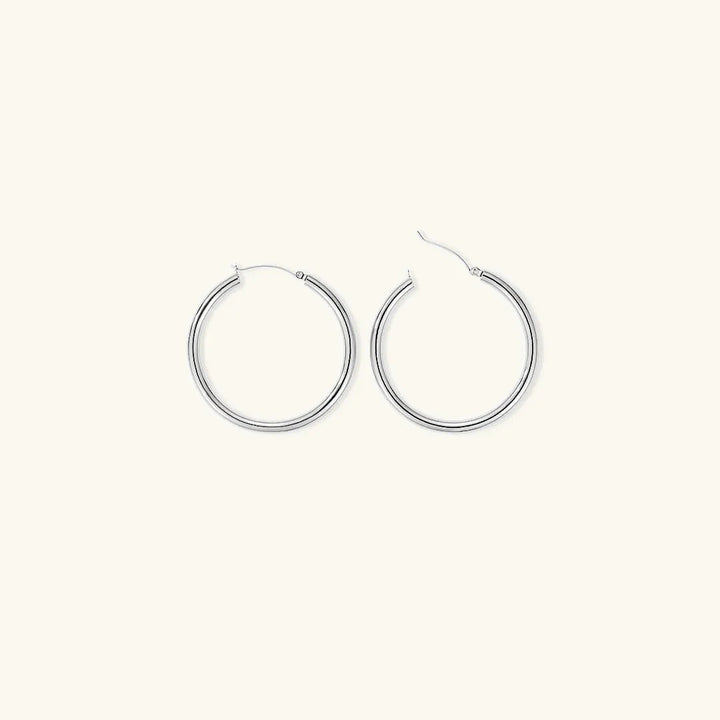Gold-Plated Broad Hoop Earrings for Women