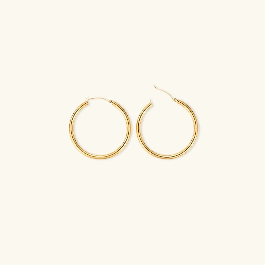 Gold-Plated Broad Hoop Earrings for Women