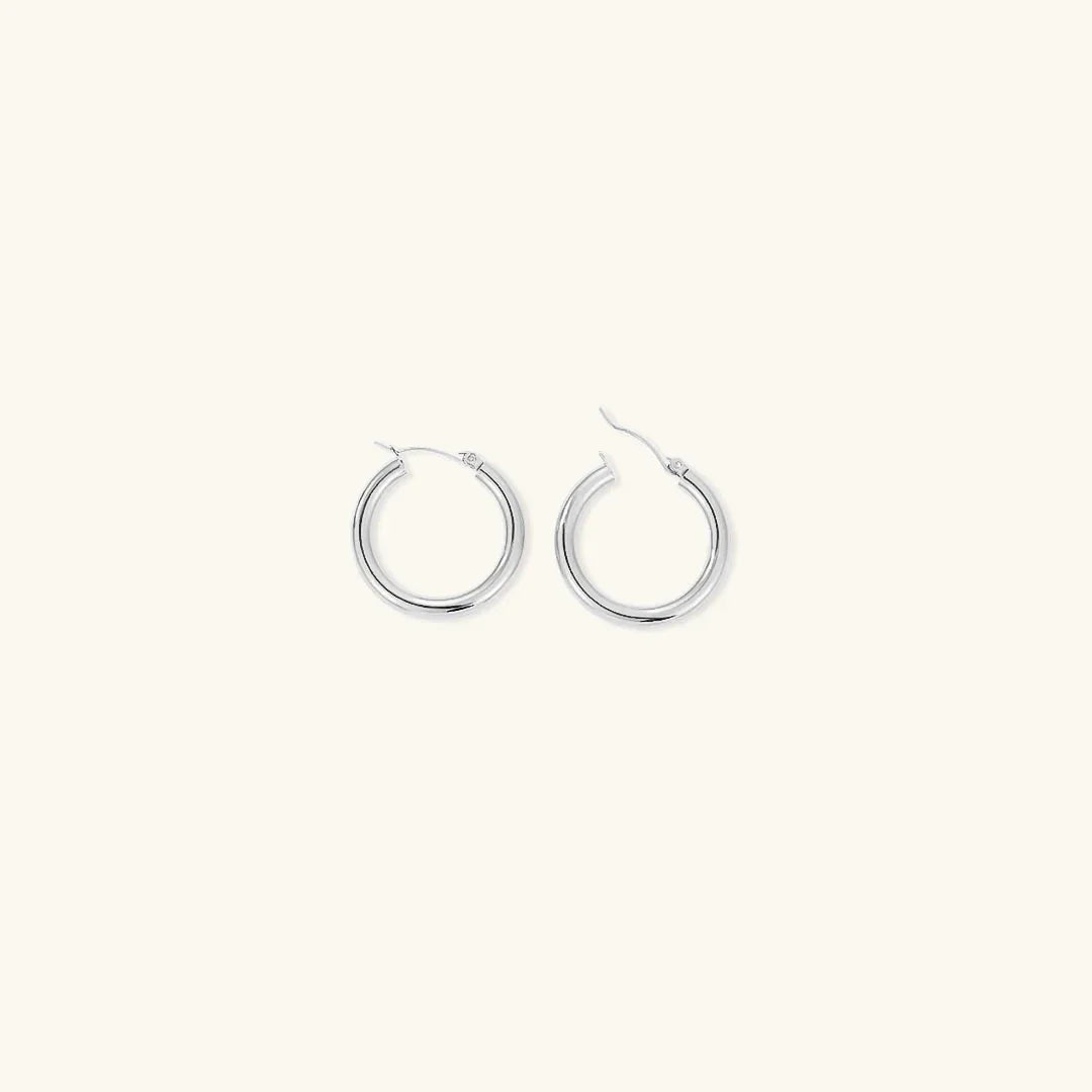 Gold-Plated Broad Hoop Earrings for Women