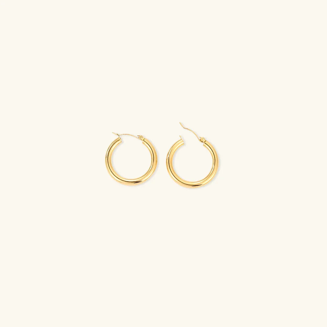 Gold-Plated Broad Hoop Earrings for Women