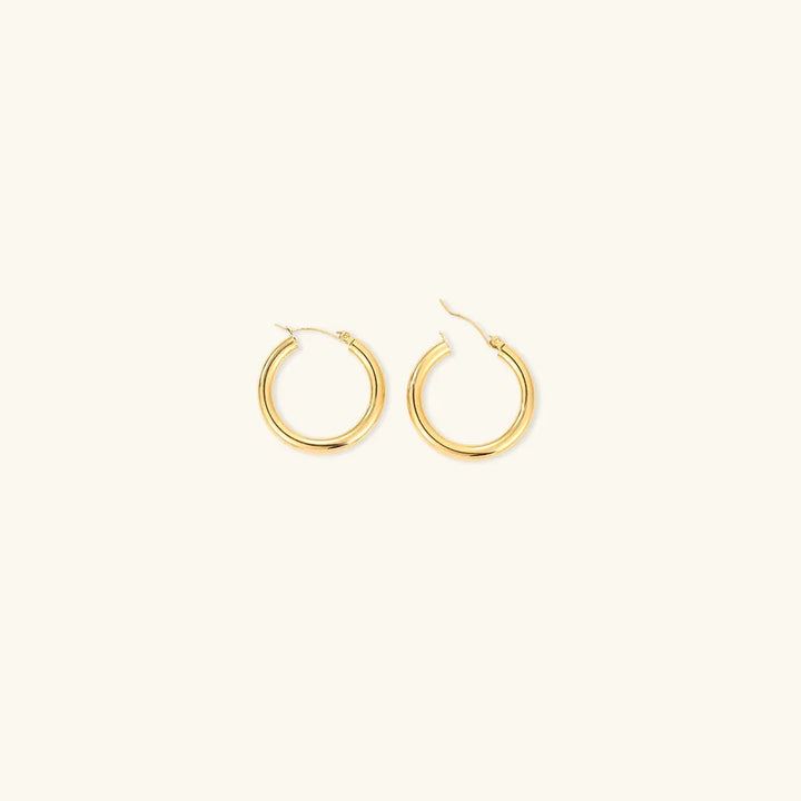 Gold-Plated Broad Hoop Earrings for Women