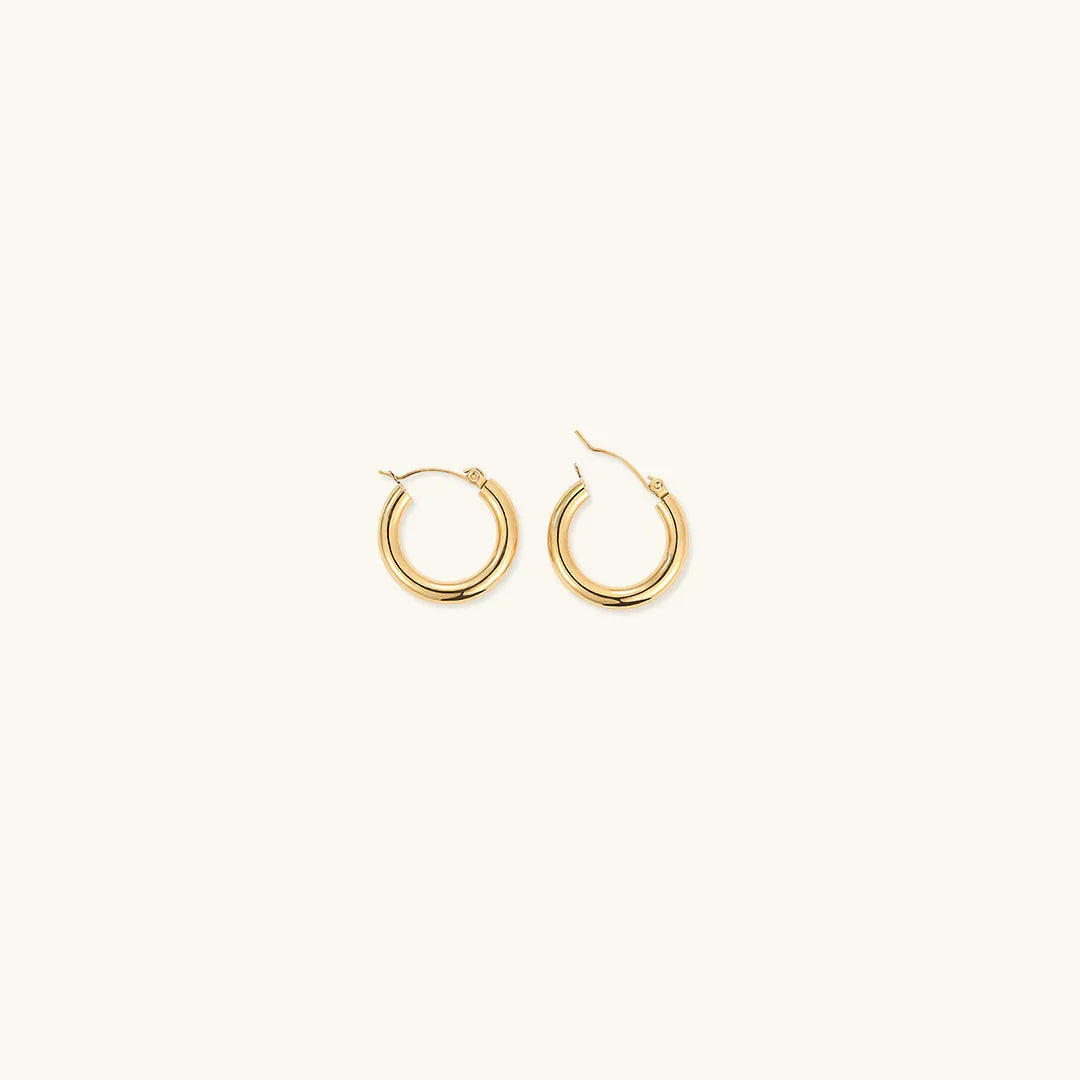 Gold-Plated Broad Hoop Earrings for Women