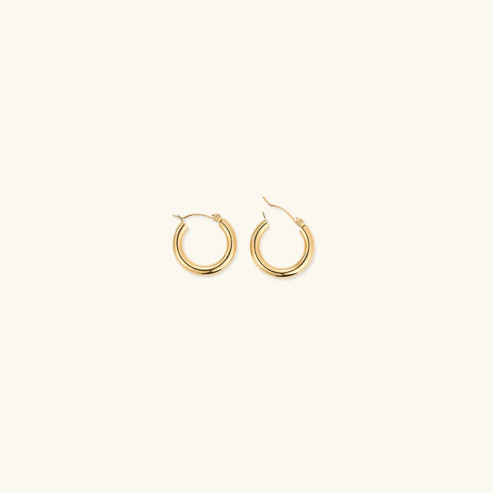 Gold-Plated Broad Hoop Earrings for Women