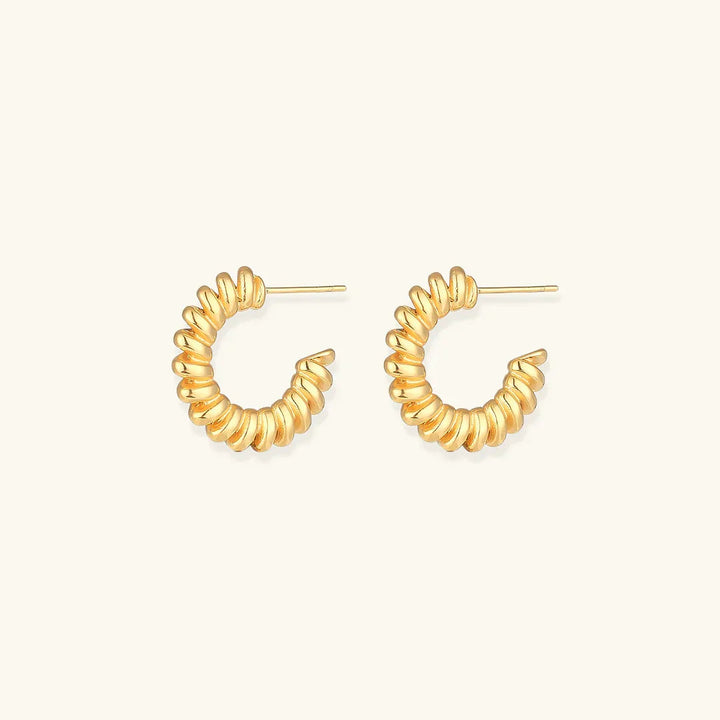 Gold-Plated Twisted Hoop Earrings for Women