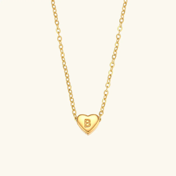 Gold-Plated Heart Initial Necklace
