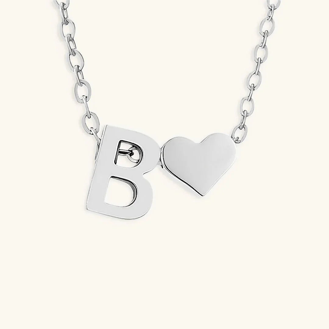 Gold-Plated Initial Heart Pendant Necklace