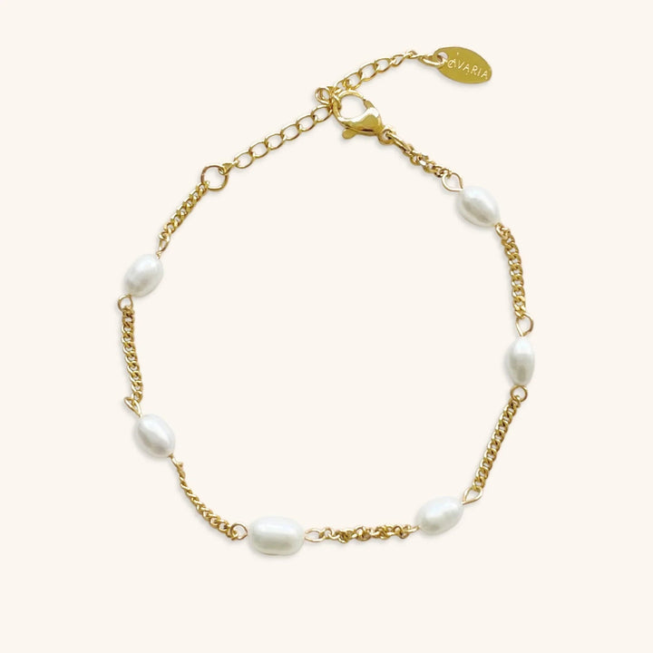 Gold-Plated Faux Pearl Bracelet for Women