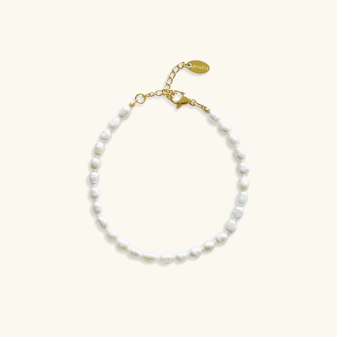 Gold-Plated Faux Pearl Jewelry 2-Piece Set
