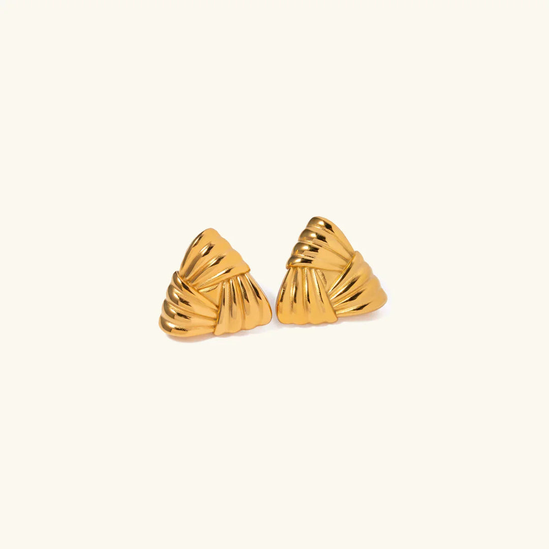 Gold-Plated Triangular Earrings with Sleek and Sophisticated Look