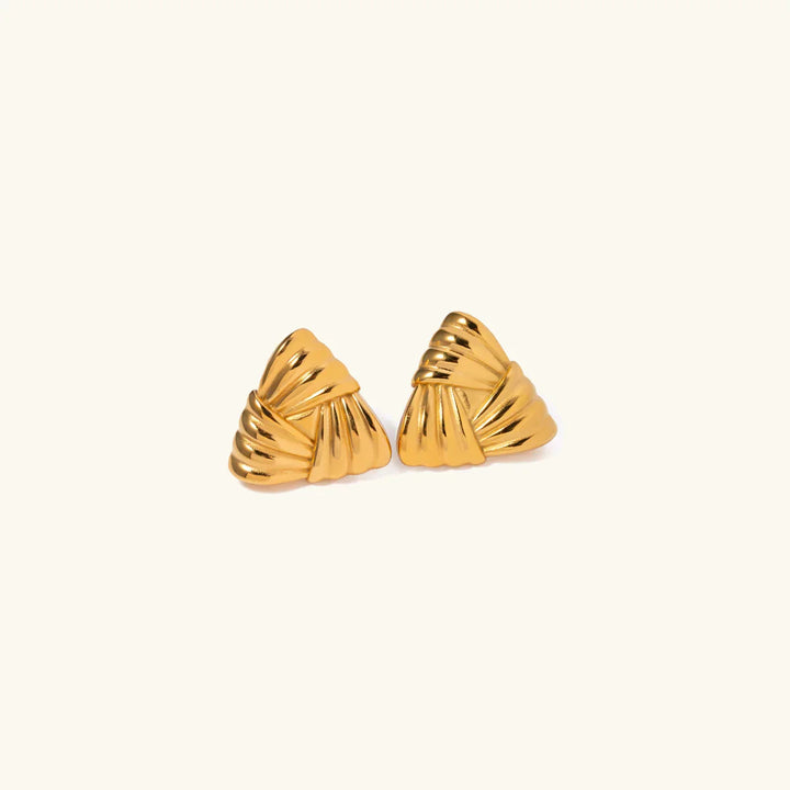 Gold-Plated Triangular Earrings with Sleek and Sophisticated Look