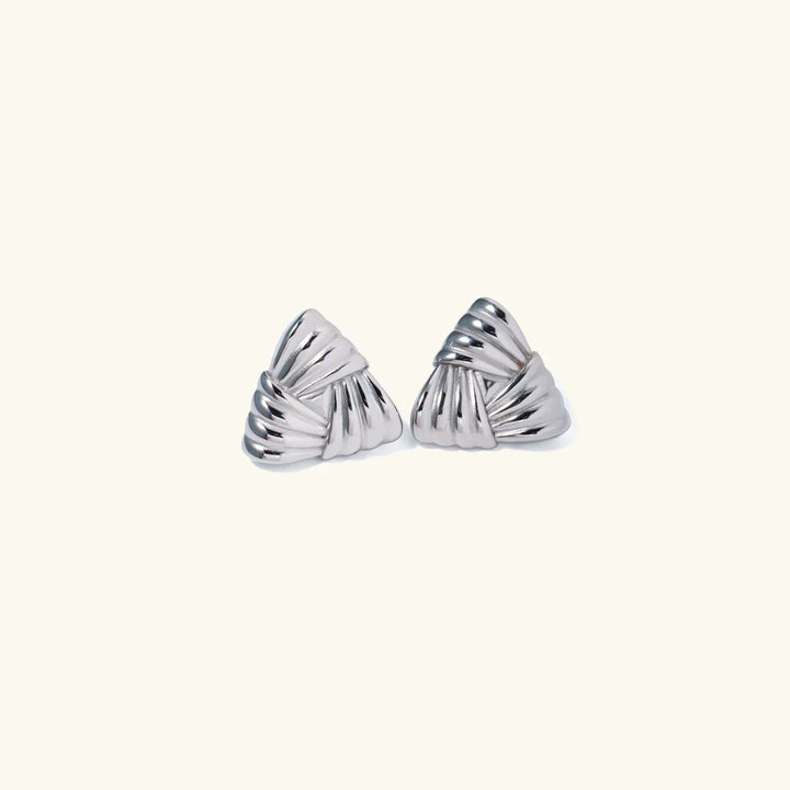Gold-Plated Triangular Earrings with Sleek and Sophisticated Look