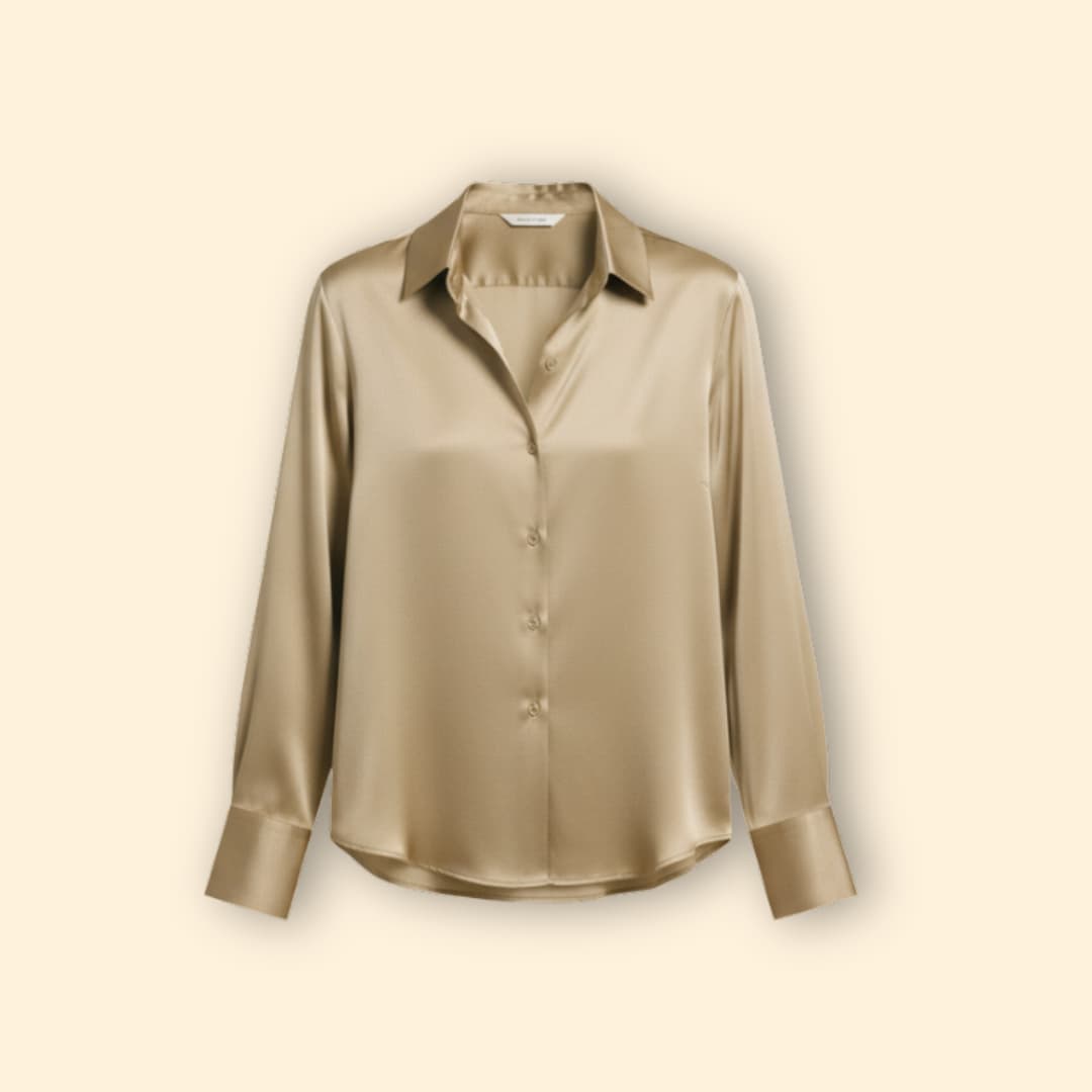 Button Up Blouse with Woven Surface