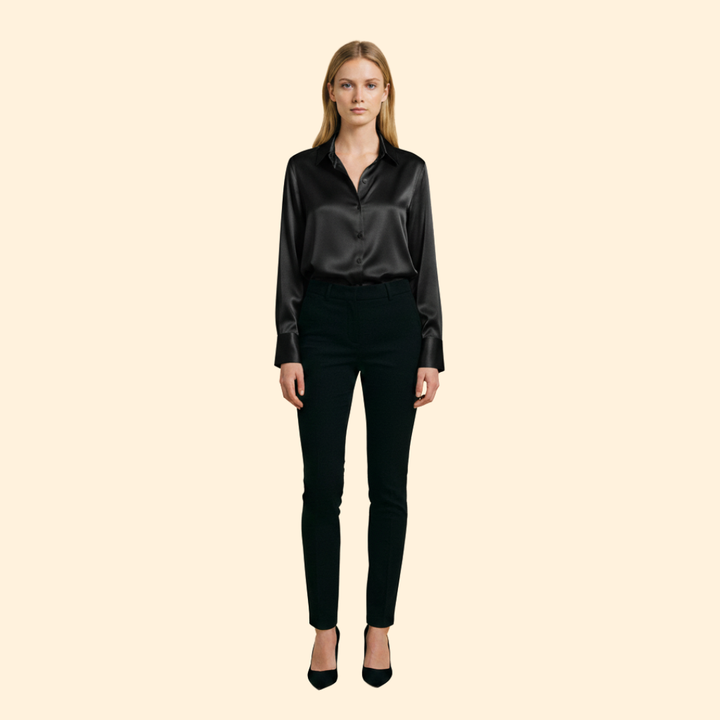 Button Up Blouse with Woven Surface
