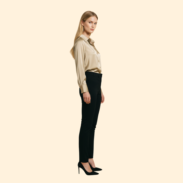 Button Up Blouse with Woven Surface