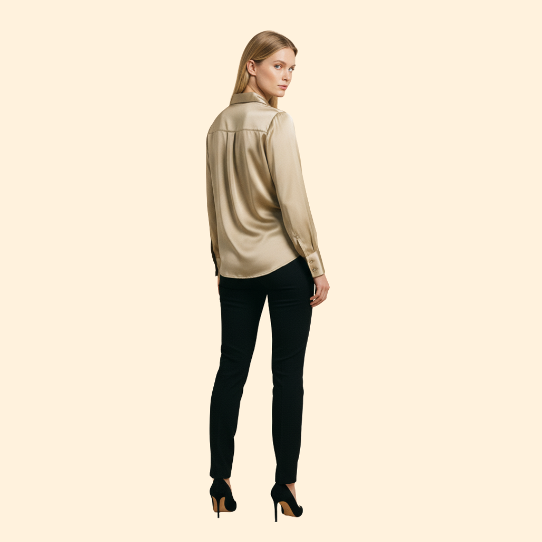 Button Up Blouse with Woven Surface