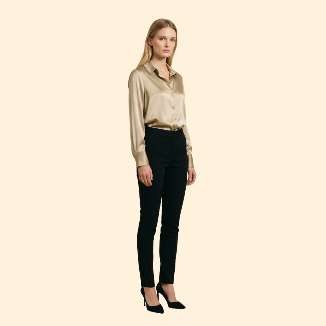 Button Up Blouse with Woven Surface