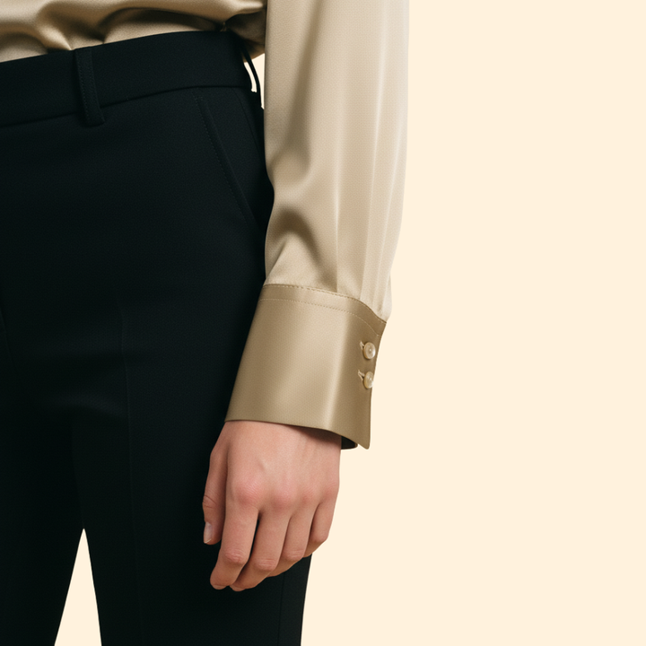 Button Up Blouse with Woven Surface