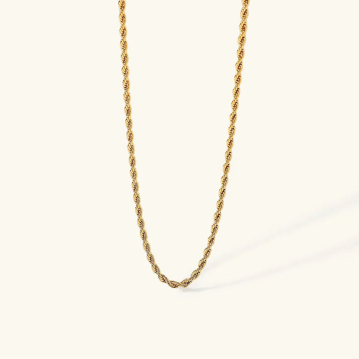 Gold-Plated Twisted Rope Chain Necklace for Women