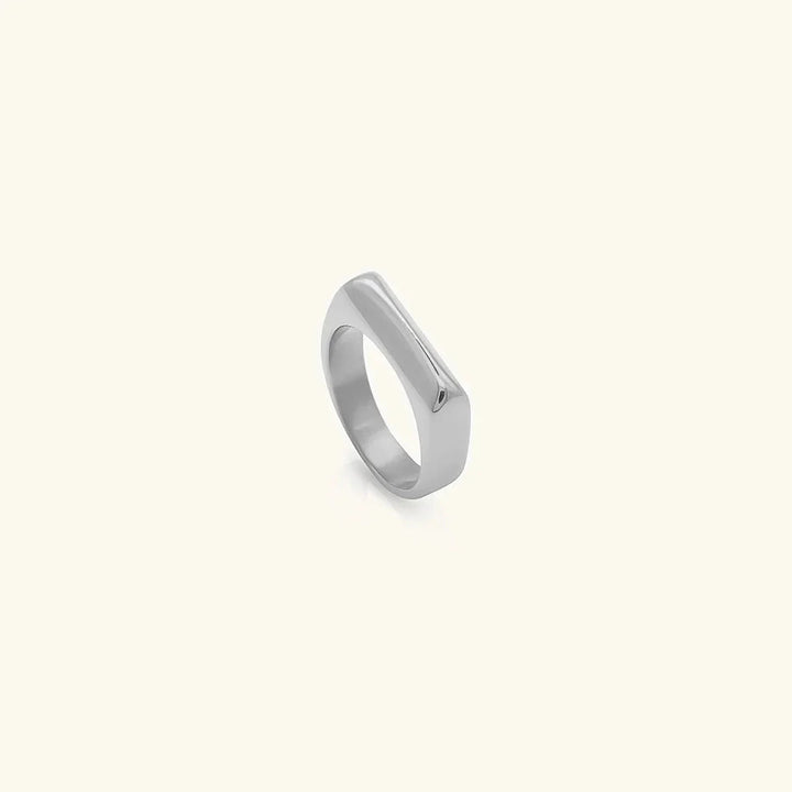 Gold-Plated Geometric Bar Ring for Women