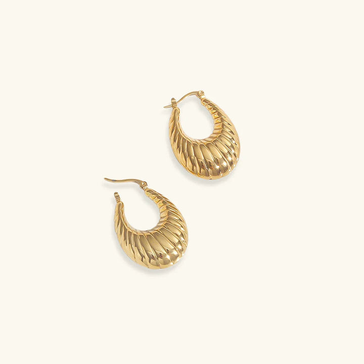 Gold-Plated Croissant Hoop Earrings For Women