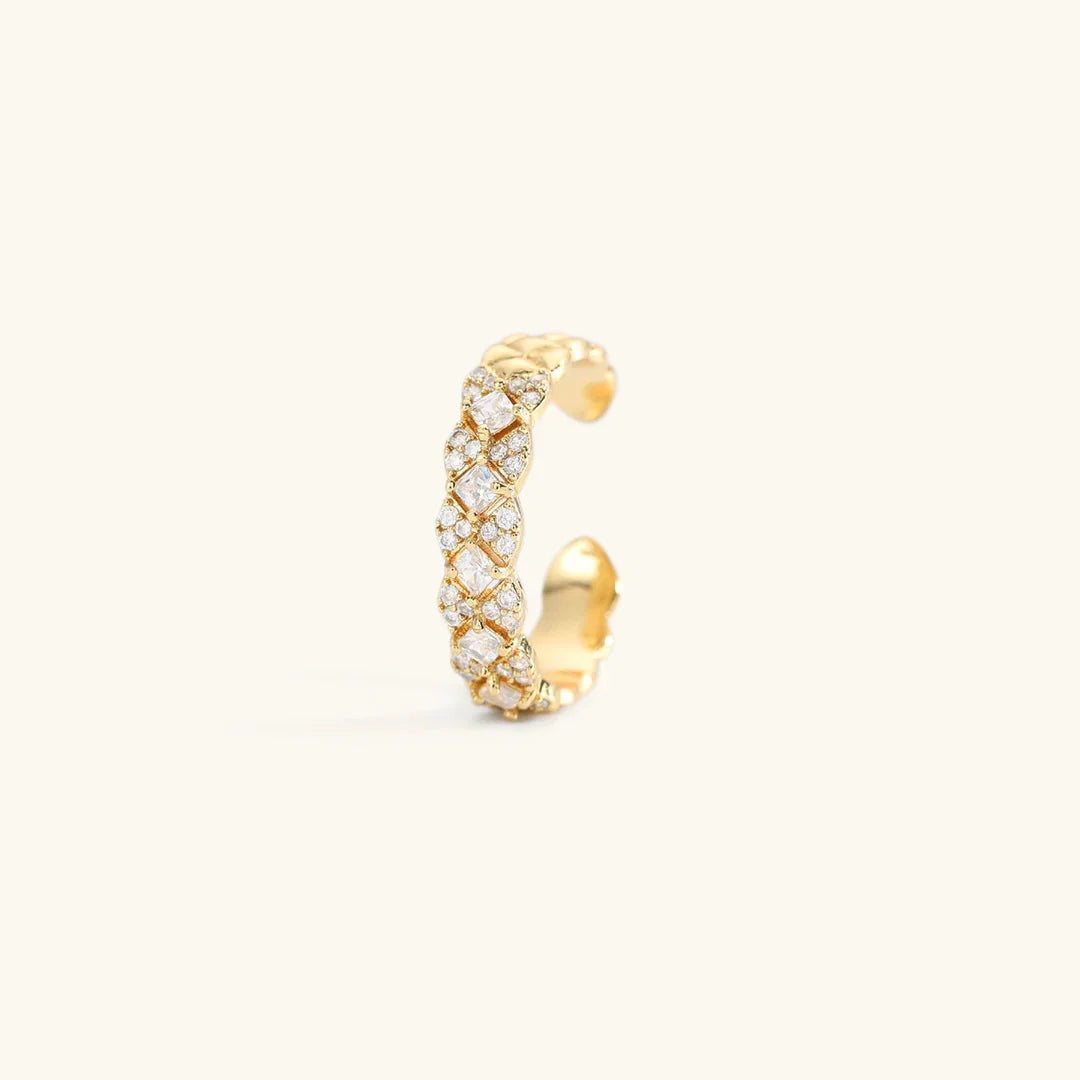 Gold-Plated CZ Open Patterned Ring