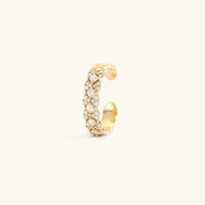 Gold-Plated CZ Open Patterned Ring