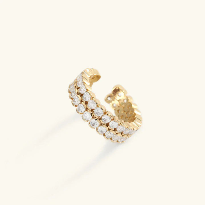 Gold-Plated CZ Statement Ring for Women