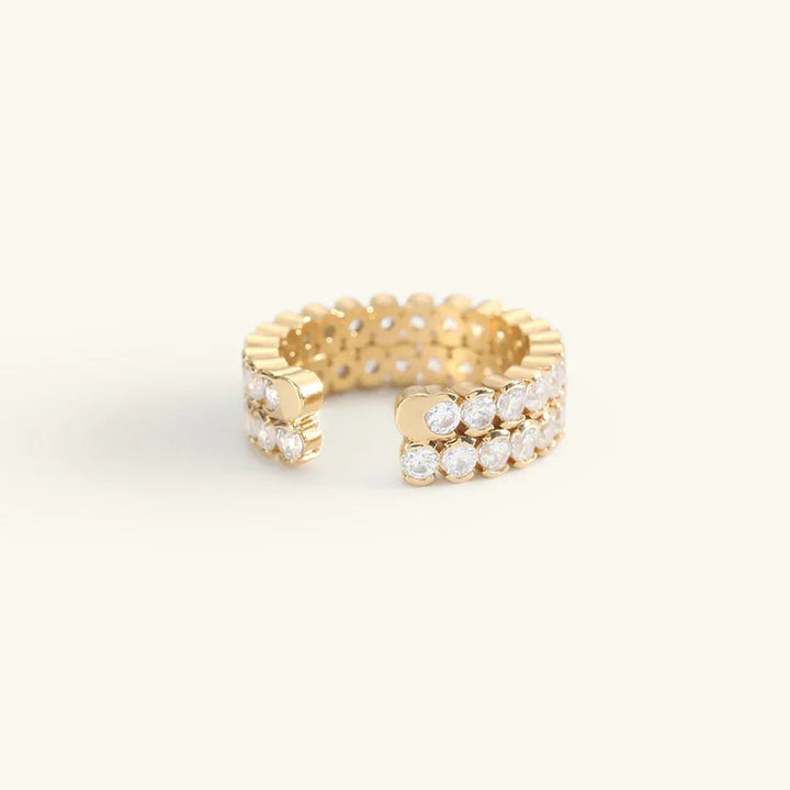 Gold-Plated CZ Statement Ring for Women