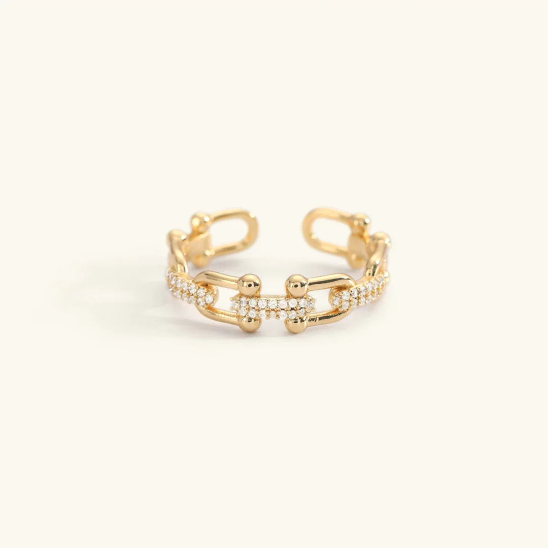 Gold-Plated CZ Stackable Ring for Women