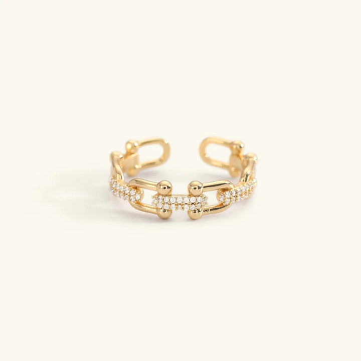 Gold-Plated CZ Stackable Ring for Women