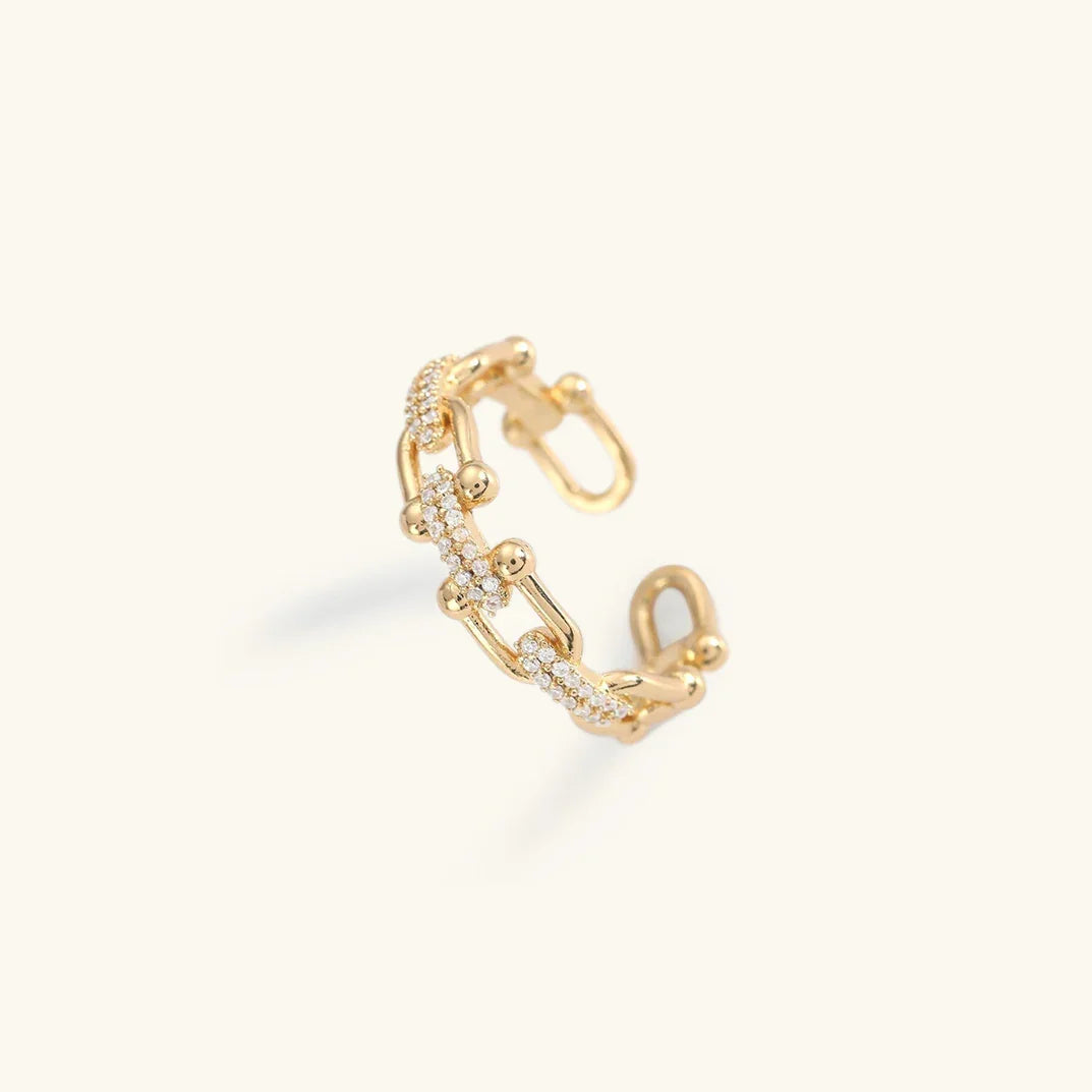 Gold-Plated CZ Stackable Ring for Women