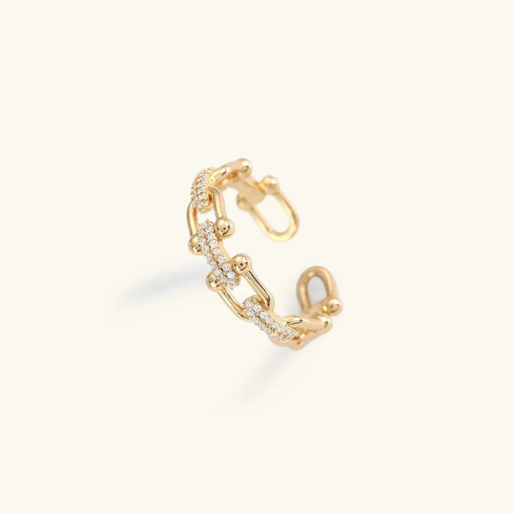 Gold-Plated CZ Stackable Ring for Women