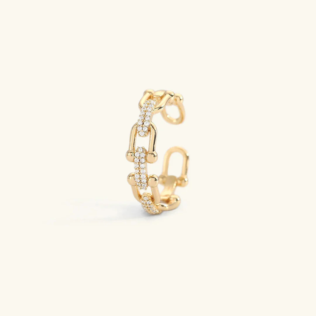 Gold-Plated CZ Stackable Ring for Women