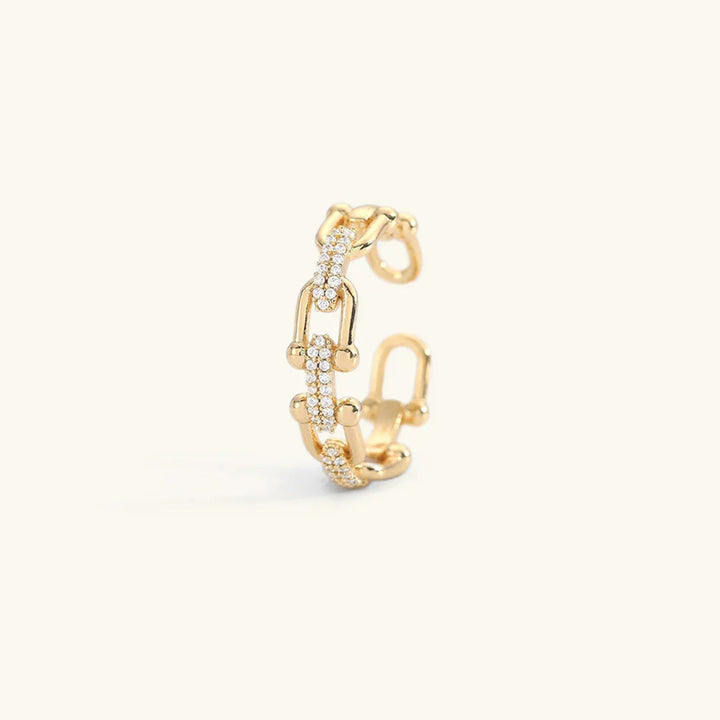 Gold-Plated CZ Stackable Ring for Women