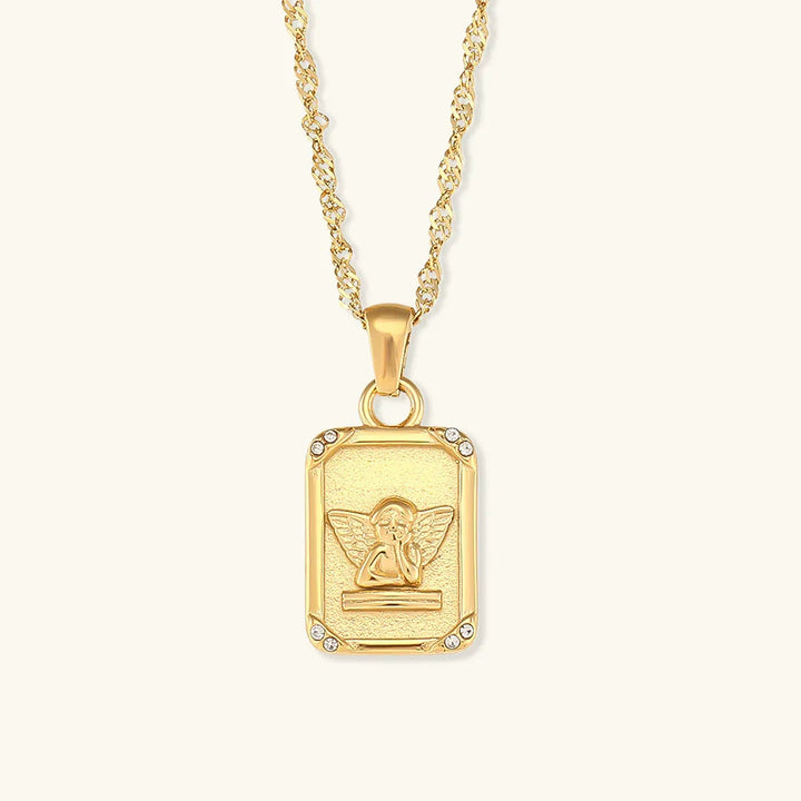 Gold-Plated Angel Pendant Necklace For Women