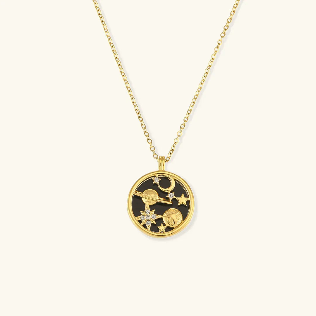 Gold-Plated Celestial Pendant Necklace For Women
