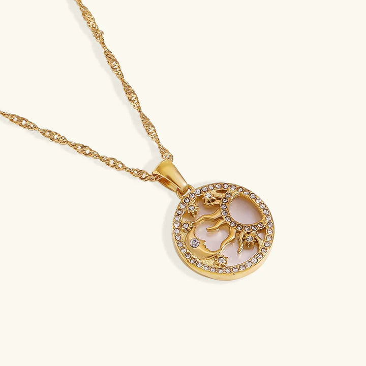 Gold-Plated Celestial Pendant Necklace For Women