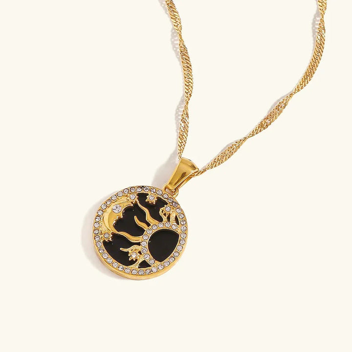 Gold-Plated Celestial Pendant Necklace For Women
