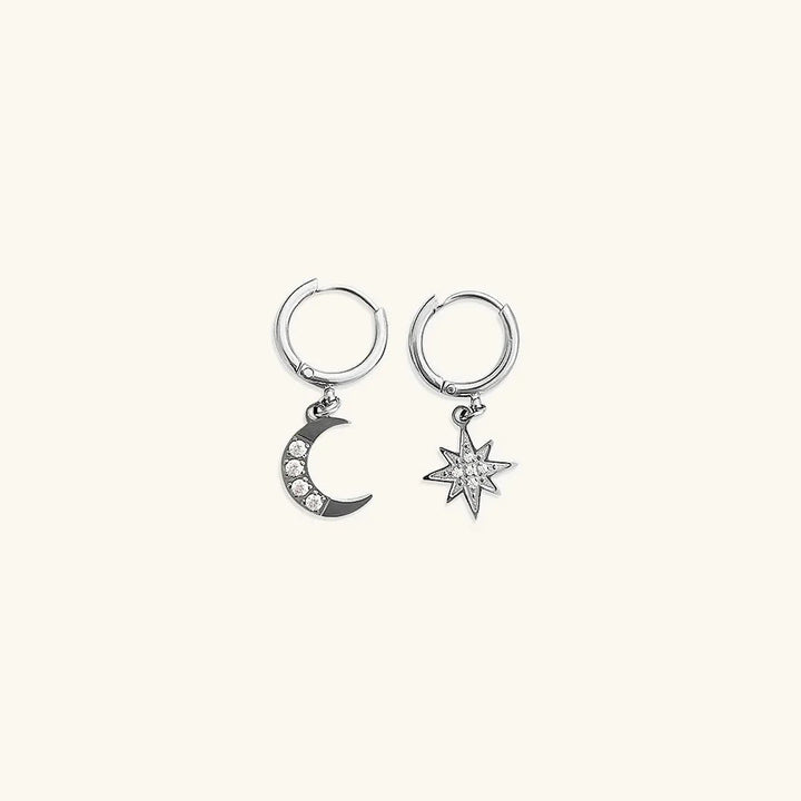Gold-Plated CZ Celestial Huggie Earrings